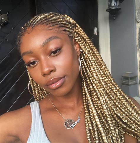 blonde box braids on black hair|blonde braids on black women.